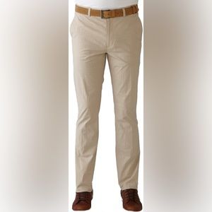 Ashford Stretch Pinstripe Slub Pants Driftwood Brown